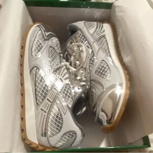Bottega Veneta Silver and White Kids Sneakers